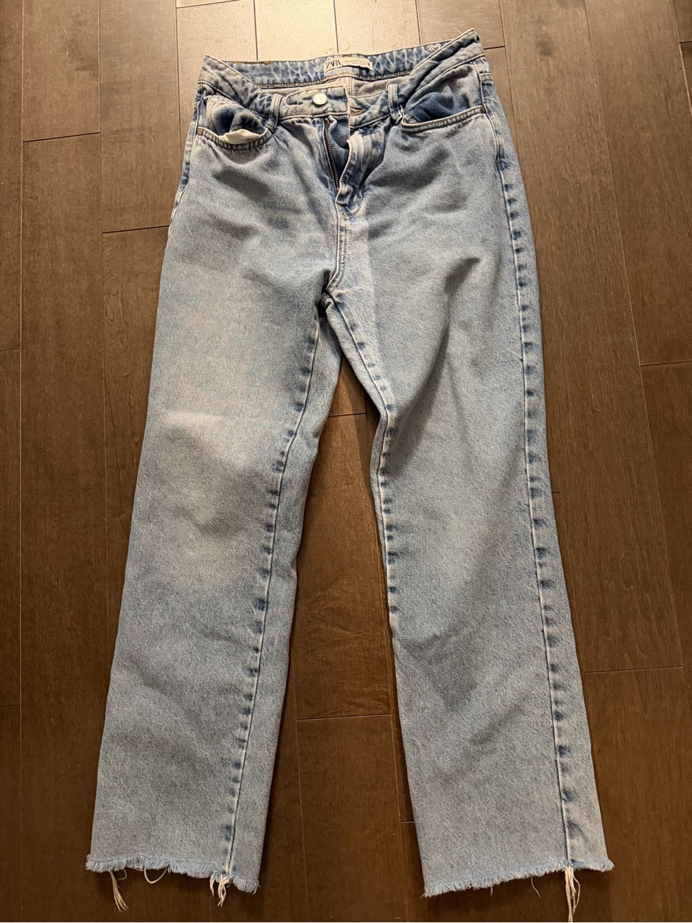 Zara Light Blue Straight-Leg Women's Jeans